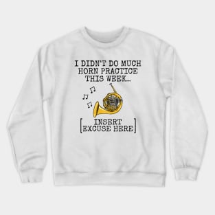 I Didn't Do Much Horn Practice, French Horn Brass Musician Crewneck Sweatshirt